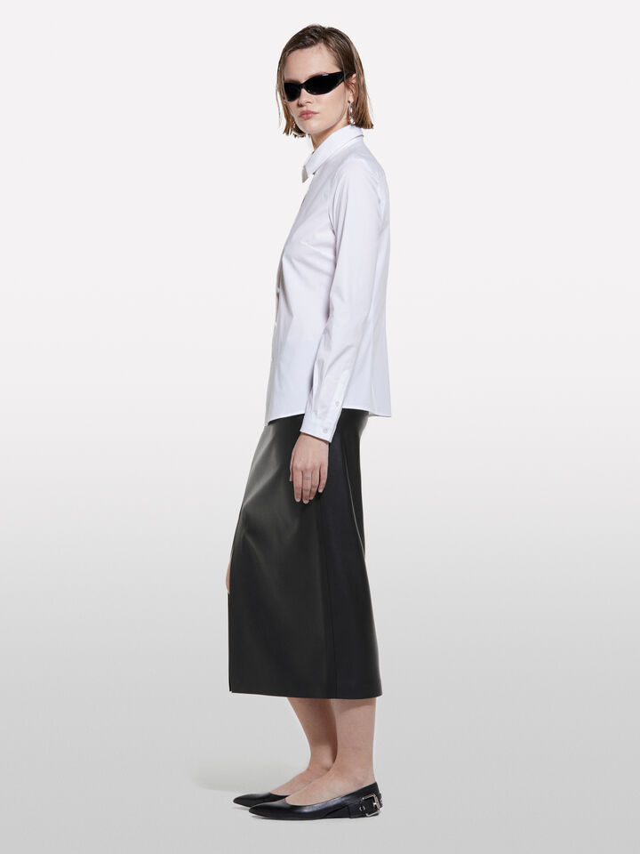 Pencil skirt with slit - women's midi skirts - Black | Sisley image number 2